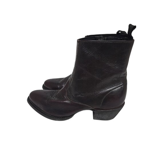 Laredo Men's 62078 Fletcher Leather Zip Half Western Boot Black Cherry Size 9D - Picture 4 of 8